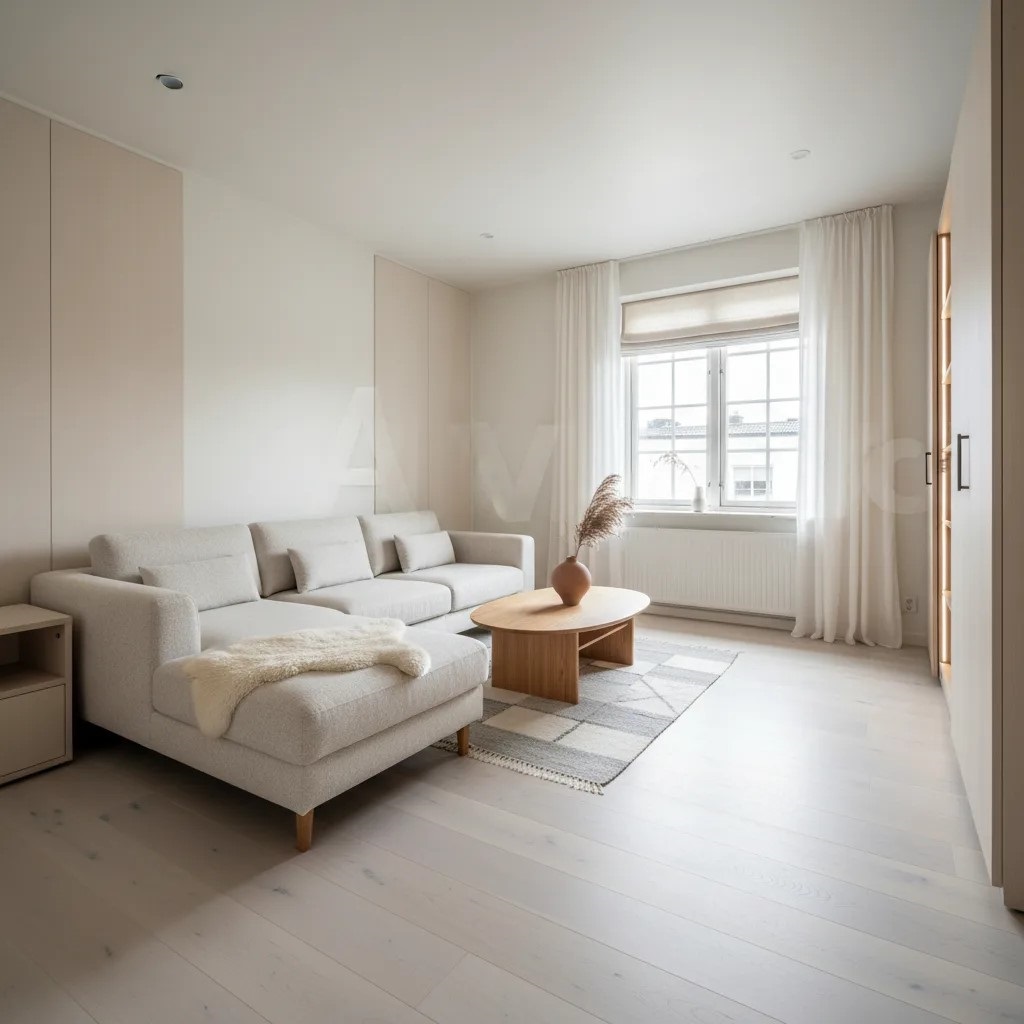 Скандинавская гостиная 18 м²